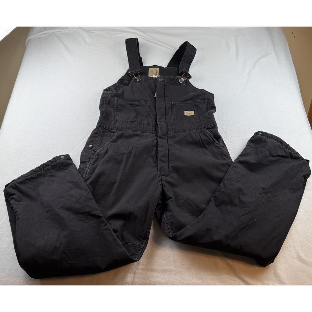 Berne Duck Insulated Bib Overalls Womens 10-12 Black Workwear Outdoors Farm